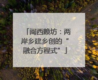 闽西赖坊：两岸乡建乡创的“融合方程式”