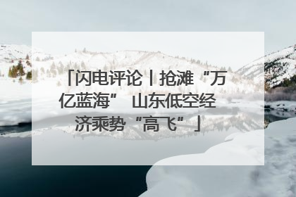闪电评论丨抢滩“万亿蓝海” 山东低空经济乘势“高飞”