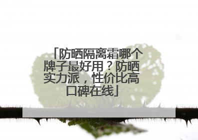 防晒隔离霜哪个牌子最好用？防晒实力派，性价比高口碑在线