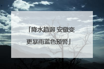 降水趋弱 安徽变更暴雨蓝色预警