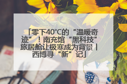零下40℃的“温暖奇迹”！南充馆“黑科技”旅居舱让极寒成为背景丨西博寻“新”记