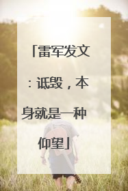 雷军发文：诋毁，本身就是一种仰望