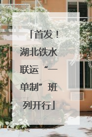 首发！湖北铁水联运“一单制”班列开行