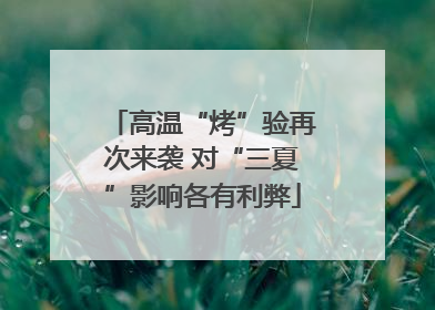高温“烤”验再次来袭 对“三夏”影响各有利弊