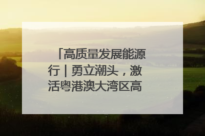高质量发展能源行｜勇立潮头，激活粤港澳大湾区高质量发展动力源