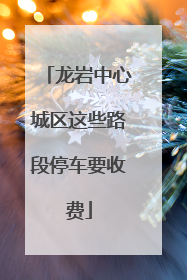 龙岩中心城区这些路段停车要收费