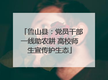 鲁山县：党员干部一线助农耕 高校师生宣传护生态