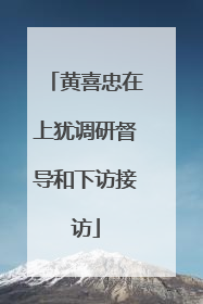 黄喜忠在上犹调研督导和下访接访