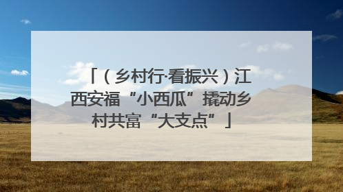 （乡村行·看振兴）江西安福“小西瓜”撬动乡村共富“大支点”