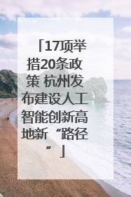 17项举措20条政策 杭州发布建设人工智能创新高地新“路径”