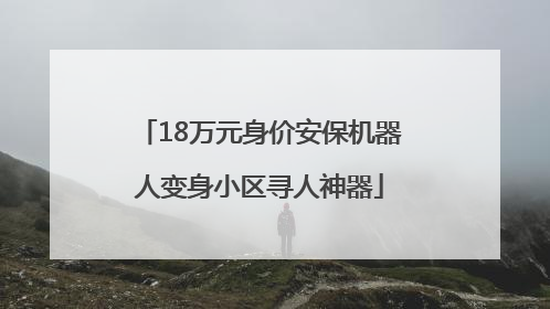 18万元身价安保机器人变身小区寻人神器