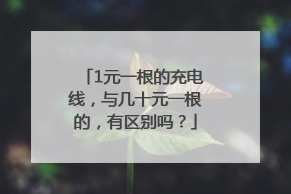 1元一根的充电线，与几十元一根的，有区别吗？