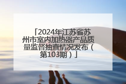 2024年江苏省苏州市室内加热器产品质量监督抽查情况发布（第103期）