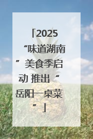 2025“味道湖南”美食季启动 推出“岳阳一桌菜”