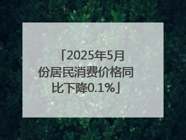 2025年5月份居民消费价格同比下降0.1%