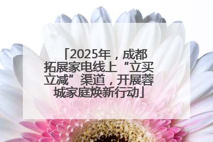 2025年，成都拓展家电线上“立买立减”渠道，开展蓉城家庭焕新行动