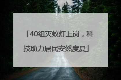40组灭蚊灯上岗，科技助力居民安然度夏