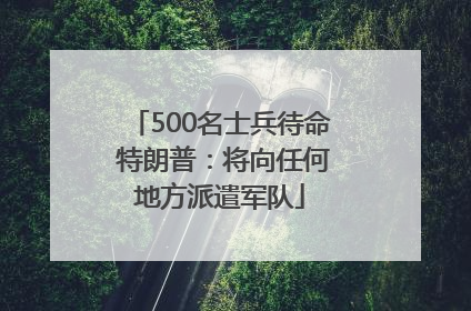 500名士兵待命 特朗普：将向任何地方派遣军队