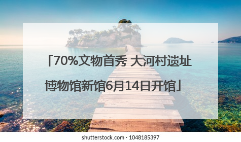 70%文物首秀 大河村遗址博物馆新馆6月14日开馆